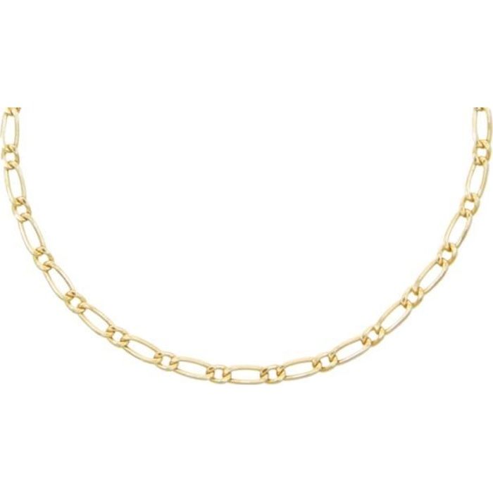 Bracelet Or Jaune 18K Maille Figaro Alternée - Perles De Culture - 20 Cm - Parfait état