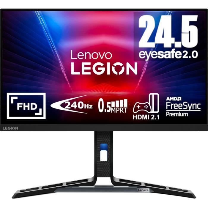 Ecran PC Lenovo R25f-30  24.5 FHD VA 380 nits 0.5ms 240Hz Tilt Swivel Pivot Height Adjust Stand 2x HDMI 2.1 1x DP 1.4 B