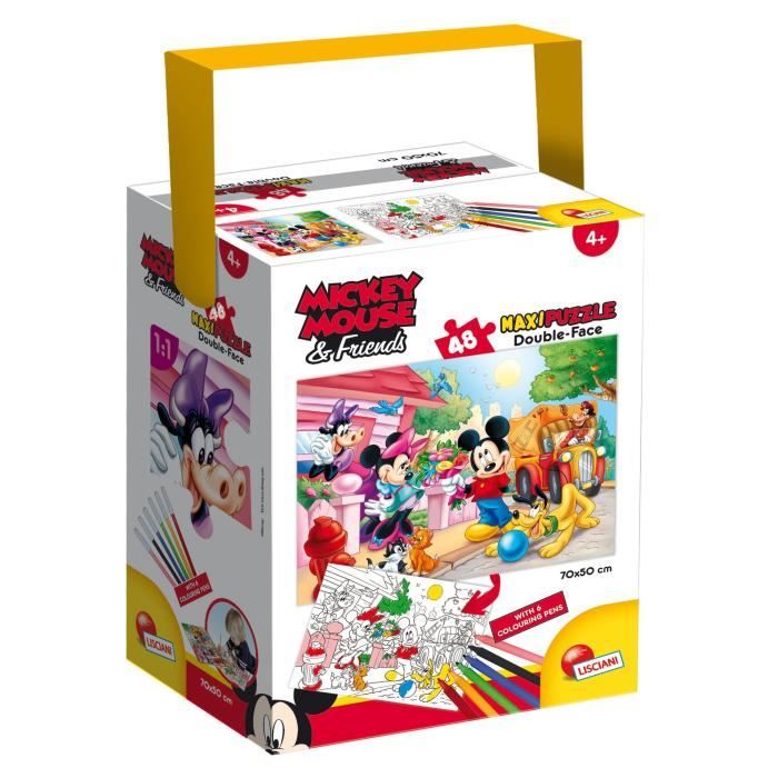 LISCIANI Puzzle double face à colorier en coffret Mickey - Cdiscount ...