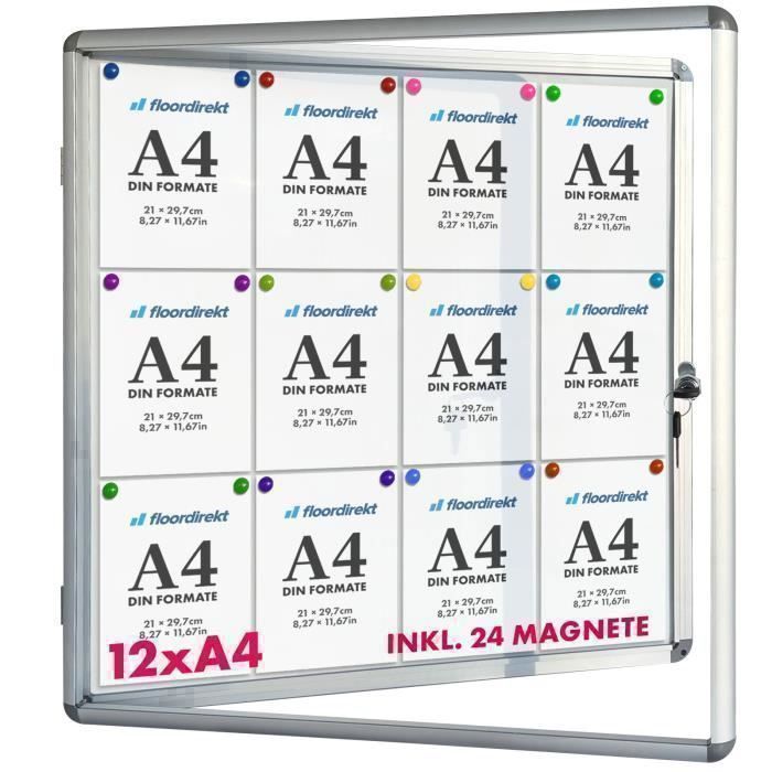 Lot De 12 Cadres Photo Magnétiques A4 - Autocollants, Étanches Et Transparents Pour Affiches Et Documents