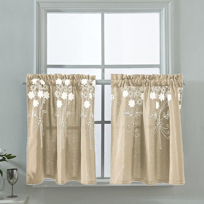 Rideau Court Jaune - GUOCU - Style Contemporain - Passe-Tringle - Fibre ...