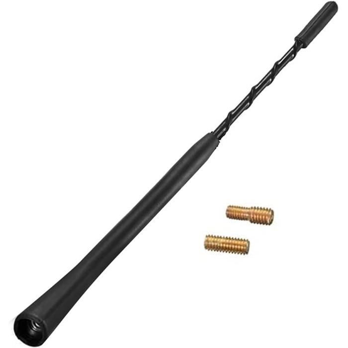 Antenne Voiture Universelle 28 Cm - Réception FM/AM, Caoutchouc Souple, Vis M4 M5 M6 Incluses