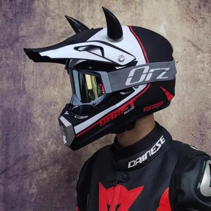 Casque Intégral Motocross – Avec Lunettes, Gants Et Masque, Homologué DOT/ECE, Pour VTT, Descente Et Dirt Bike