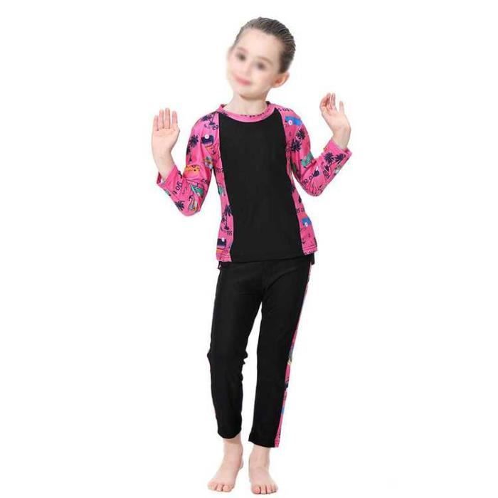 Maillot De Bain 1 Pièce Fille Anti-UV - Bikini Enfant Surf Natation Plage Sport, Tissu Doux Et Résistant