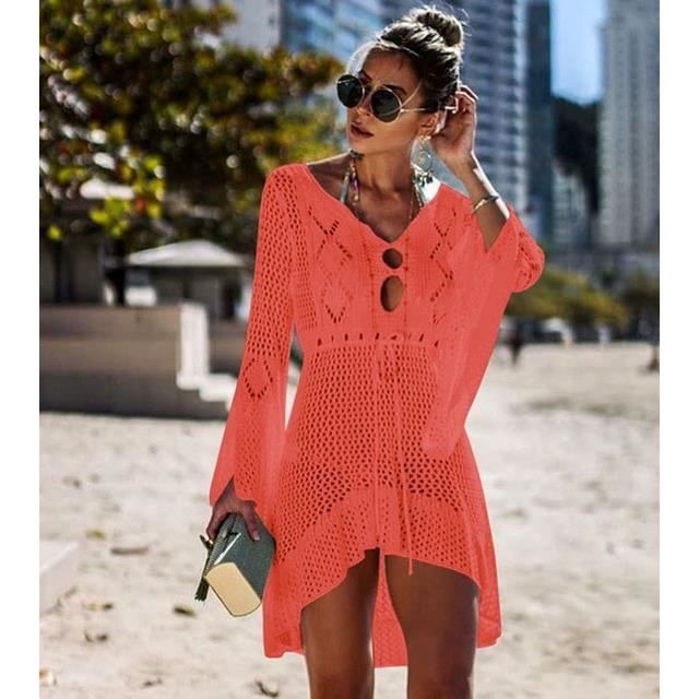 Robe Boho De Plage Maxi - Caftan En Coton, Couverture Maillot, Taille Unique Femme - 6