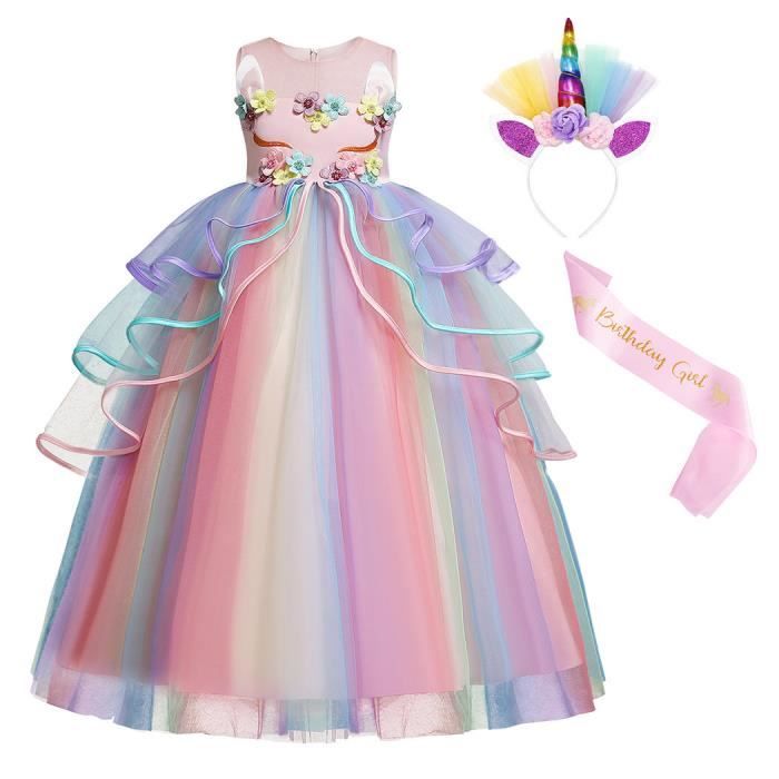 ROBE LICORNE FILLE FÊTE ANNIVERSAIRE