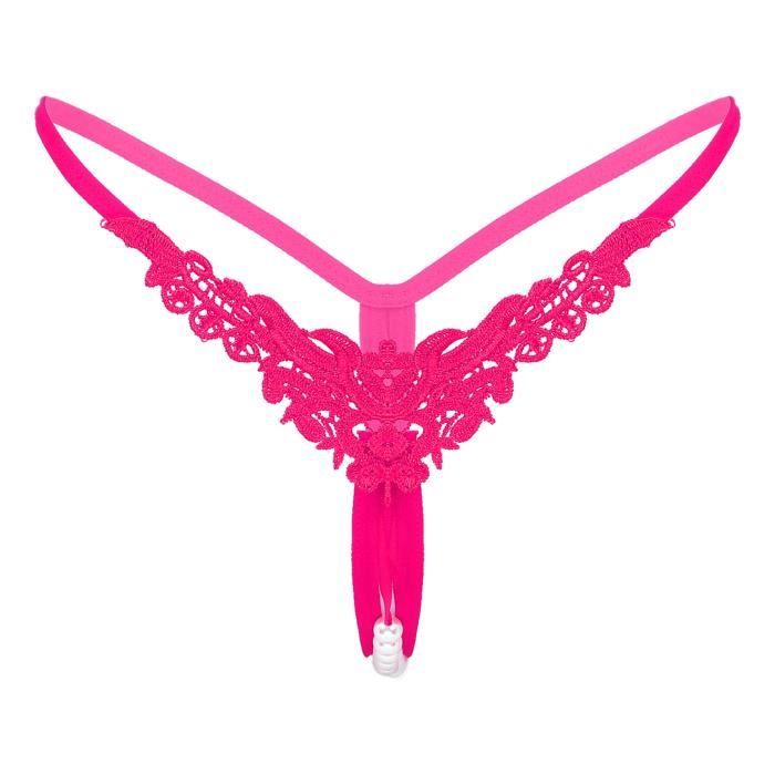 YIZYIF Micro String Sexy Femme Ouvert Entrejambe Mini Bikini Thong Tanga Dentelle Slip Type B