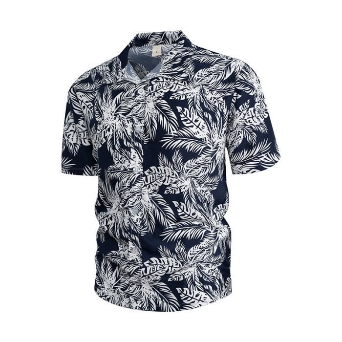 Chemise Hawaïenne Homme Manches Courtes Chemisette Ete Imprimé de