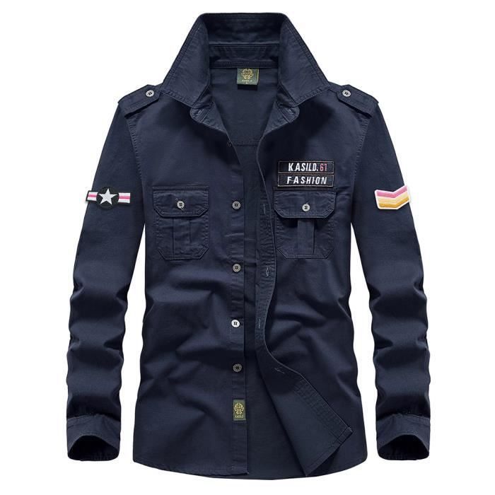 HUK Chemise de pêche à manches longues et col rond pour homme