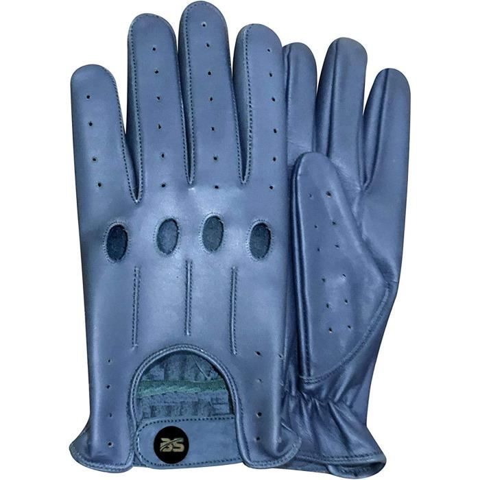 Gants de Conduire en Cuir Sans Doublure et Respirant Pour Homme