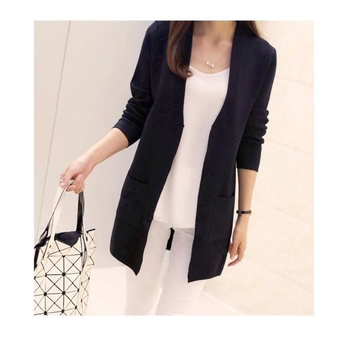 Yegirlzs Gilet Long Femme Cardigan Chic Et Elegant Manche