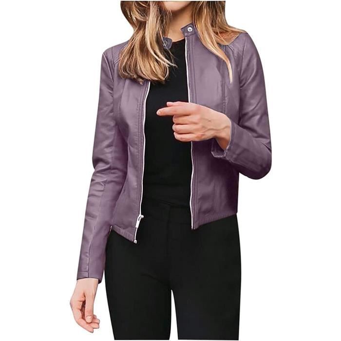 Veste simili cuir longue femme hotsell
