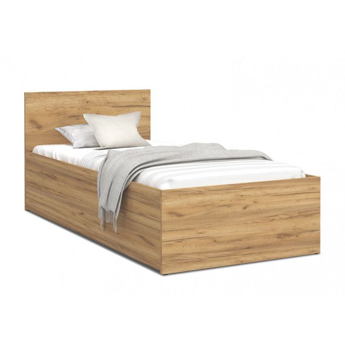 Lit coffre 90 x 190 cm Panama - Coffre de 470 Litres - Sommier inclus - Chêne Lit coffre 90 x 190 cm Panama - Coffre de 470 Litres - Sommier inclus - Chêne