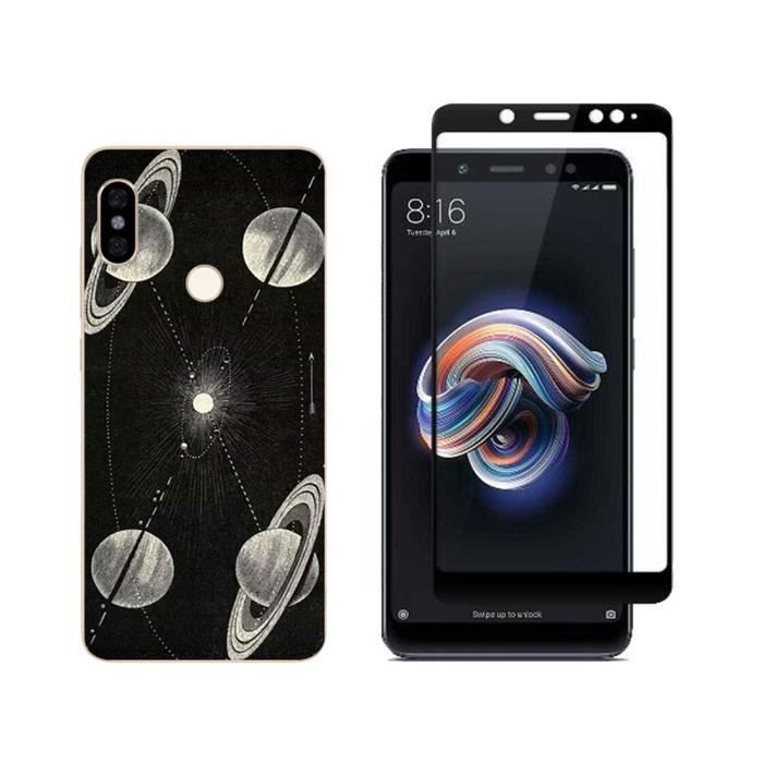 Coque et film de protection XIAOMI Redmi Note 5 Gel TPU souple Verre trempé résistant Anti casse