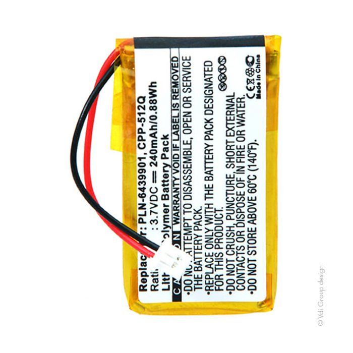 Batterie Compatible Plantronics 65358-01 - 3.7V / 240mAh - Li-Pol - Remplacement Pour Casque