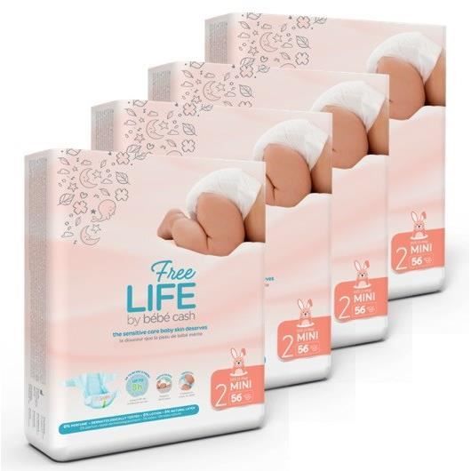 Couche Bebecash Freelife Taille 2 224 Couches Cdiscount Puericulture Eveil Bebe