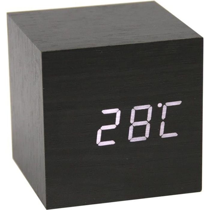 Thermomètre cube ébène