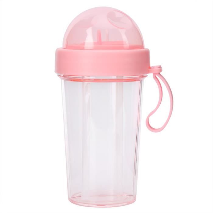 Bouteilles d'eau de sport rétro avec paille - Motif rayures