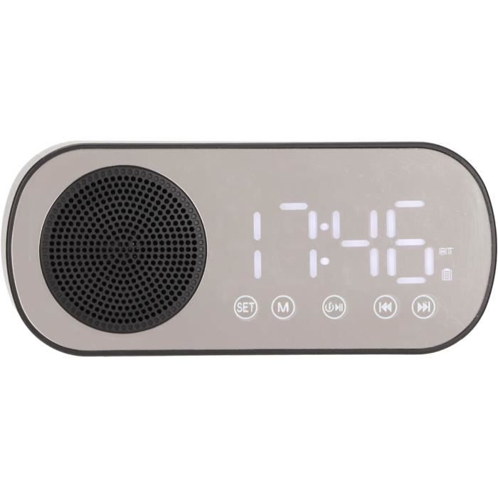 Hsthe Sea Réveil Numérique LED Avec Bluetooth - Radio FM, Portable | Design Miroir Moderne
