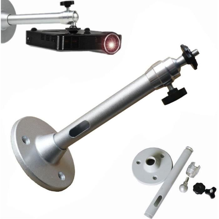 QWORK® Support Universel Pour Projecteur - Rotation à 360° - Angle D'inclinaison De 15° - Télescope De 40 à 63 Cm - Charge Maximale : 15 Kg - Blanc