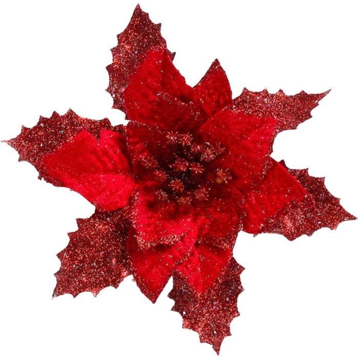 Fleur de Noël Artificielles Suspendue Décoration pour Arbre De Noël Sapin  (Rouge)RougeXQ950330 - Cdiscount Maison