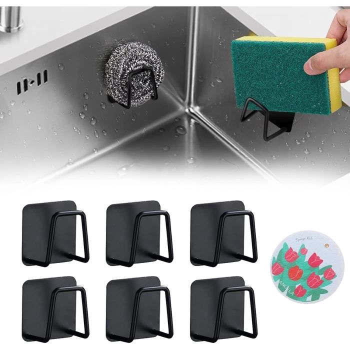 6 Pièces Porte éponge Inox,Porte éponge évier Cuisine,Porte