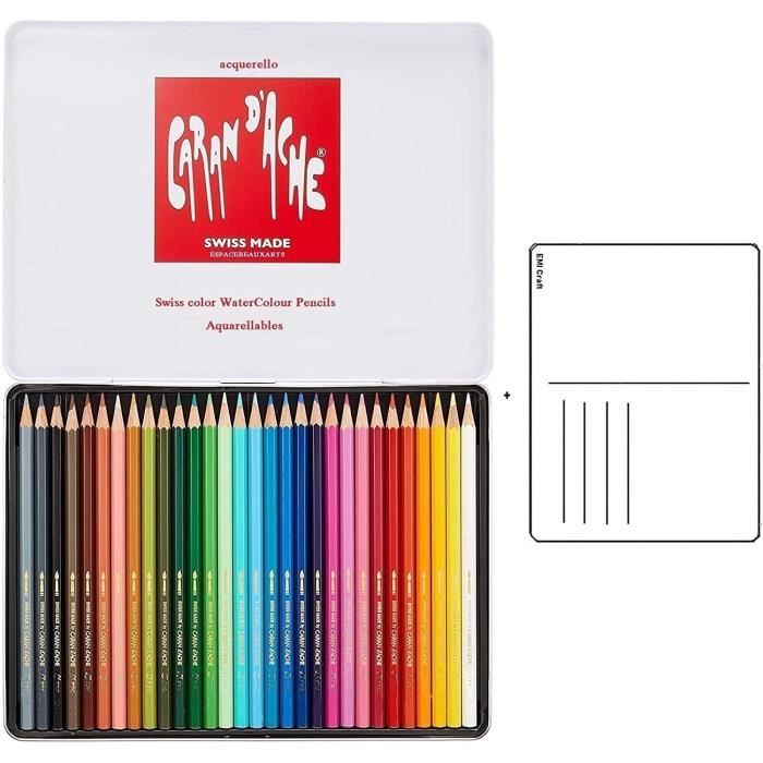 Caran d'Ache Crayons de couleur Swisscolor Aquarellables dans boîte en
