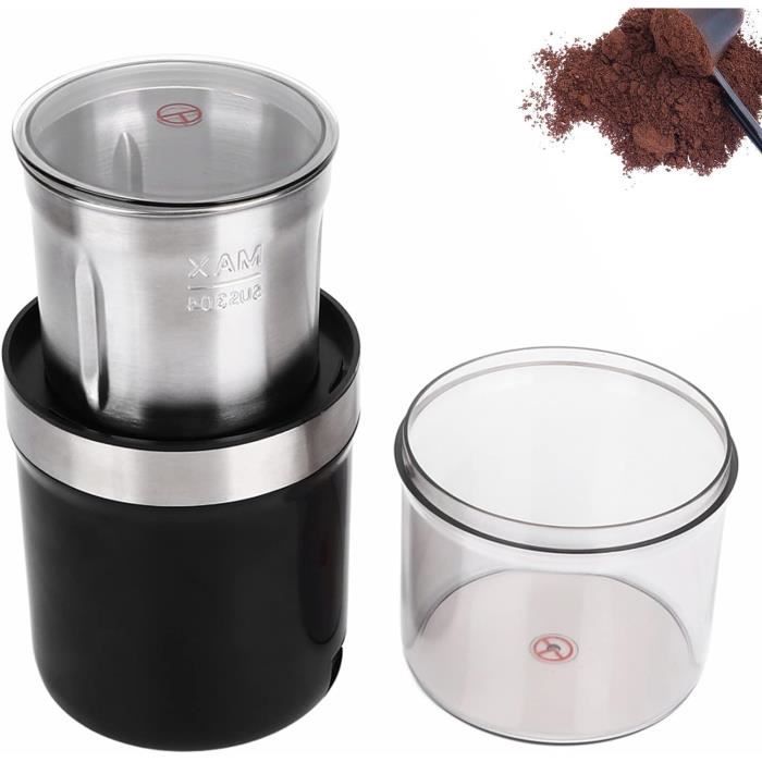 Moulin à Café Électrique Peppy - Broyeur à Grains Portable Avec Noyau Acier Inox - Réglages Multiples