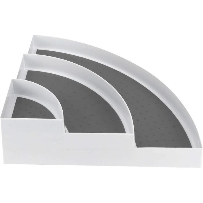 Étagère De Rangement Cuisine à Niveaux - Blanc Et Gris (36x24x15 Cm) - 2 Pièces - 8