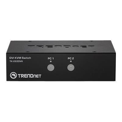 TRENDNET Boîtier de commutation KVM TK-222DVK - 2 Ordinateur(s) - 1 Utilisateur(s) local - 2560 x 1600 - 6 x USB - 3 x DVI