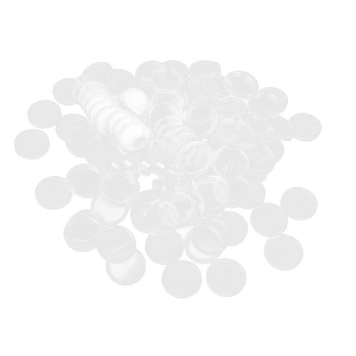100 Capsules De Protection Rondes 30 Mm Pour Pièces De Monnaie | Boîtiers Transparents Avec Boîte De Rangement