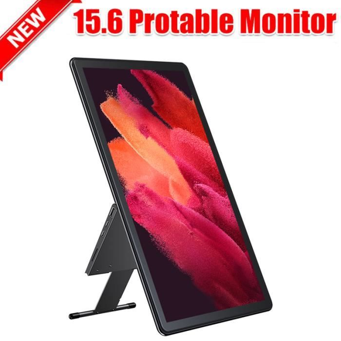Moniteur Portable 156 Ecran Tactile Ecran Mobile Support Rétractable Léger et Mince IPS Ecran LCD 1920×1080 Full HD