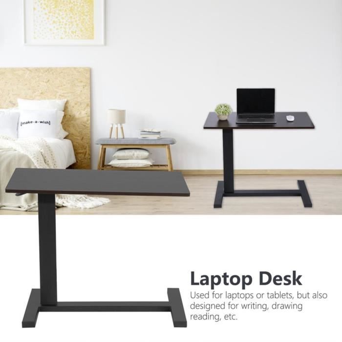 bureau Type 1, Blanc hôpital chambre à coucher Table de lit pour ordinateur portable mobile avec 2 étagères de rangement pour maison salon