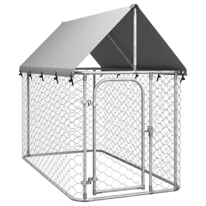 Comparer les prix de Chenil extérieur avec toit pour chiens 200x100x150 cm