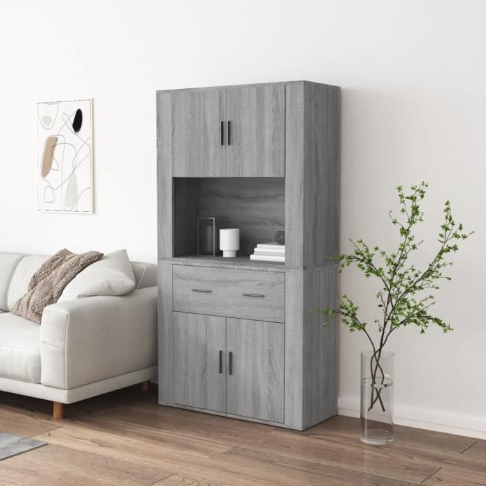 vidaXL Buffet haut Sonoma gris Bois dingénierie 3185373