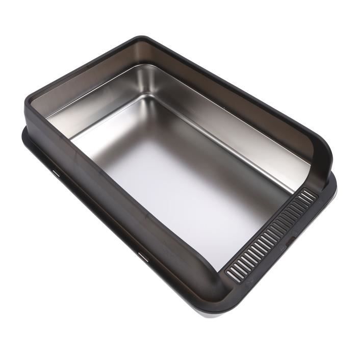 Meilleurs prix pour Bac à litière en acier inoxydable - Vvikizy - Grand - Couvert - Gris Noir - Pour chat adulte