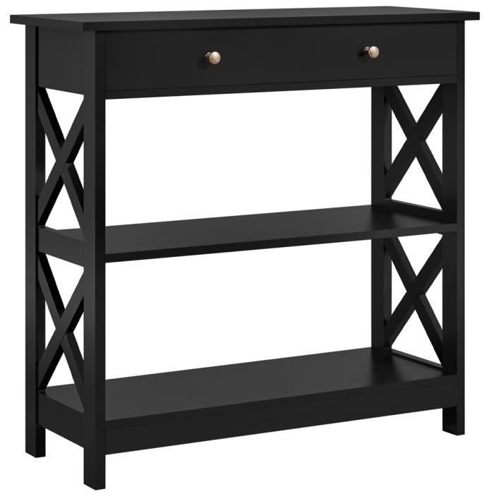 Yaheetech Table Console en Bois Meuble dEntrée avec 2 Étagère de Rangement Design en Forme X Salon Couloir Table dappoint Noir Yaheetech Table Console en Bois Meuble dEntrée avec 2 Étagère de Rangement Design en Forme X Salon Couloir Table dappoint Noir