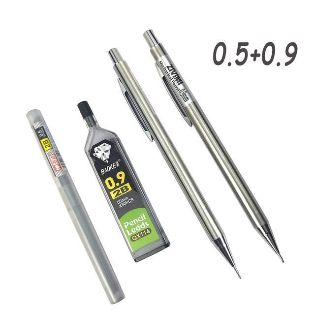 CRAYON GRAPHITE,0.5 0.9mmCrayons mécaniques entièrement en métal, 0
