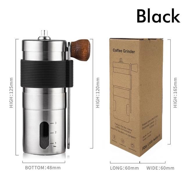 Moulin à Café Manuel Portable – Broyeur à Meule Céramique Réglable – Léger Avec Brosse De Nettoyage – Pour Bureau, Voyage, Camping