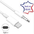 Câble Audio USB-C Vers Jack 3.5mm – 1 Mètre, Blindé, Pour Voiture, Téléphone, Casque