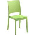 Chaise de jardin FLORA ARETA - Lot de 4 - Vert anis - Résine - Design-1