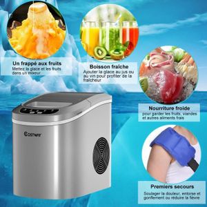 Machine à Glaçons Klarstein 1.5L - 12kg/24h - Glaçons Balle Petit/Grand - Autonettoyante