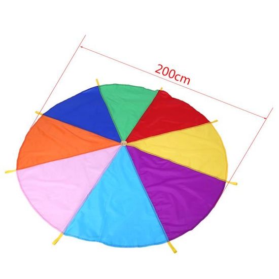 Parachute Jeu Enfants Relaxdays – Diamètre 240 Cm, 8 Poignées – Multicolore – Pour Jardin, Parc, Garderie, Anniversaire