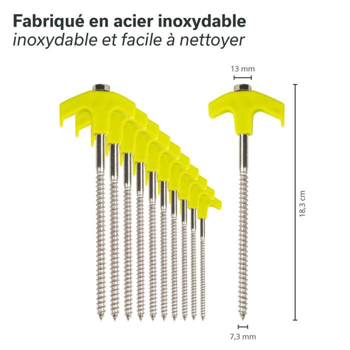Lot De 12 Sardines Camping Acier 20 Cm – Pour Sols Durs, Vent Fort, Tentes Et Tonnelles