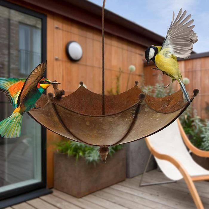 Bain d'oiseaux en polyrésine pour l'extérieur, piédestal marron, mangeoire  à oiseaux sauvages faite à la main, outils de jardin, décoration de jardin  - AliExpress