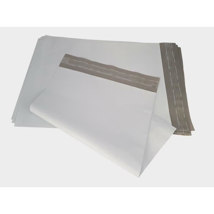 Enveloppe plastique blanche pour expédition - 38X42 cm