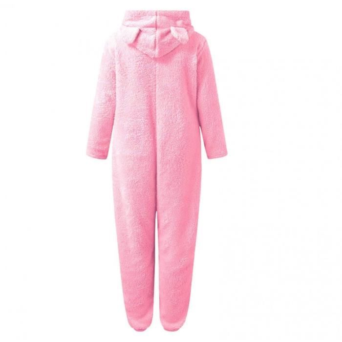 Combinaison Hiver Polaire Fille - Grenouillère à Capuche Avec Fermeture Éclair - Pyjama Chaud Doux - Pour Nuit & Maison - 8