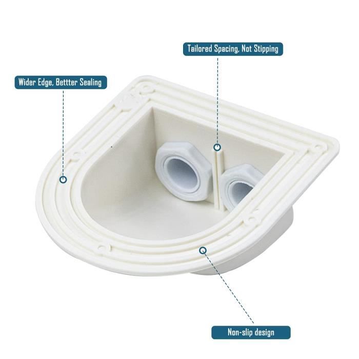 Passe-câble étanche Double Entrée Pour Camping-car Et Bateau - ABS Résistant Aux UV - IP68 - Diam. Câble Jusqu'à 12mm