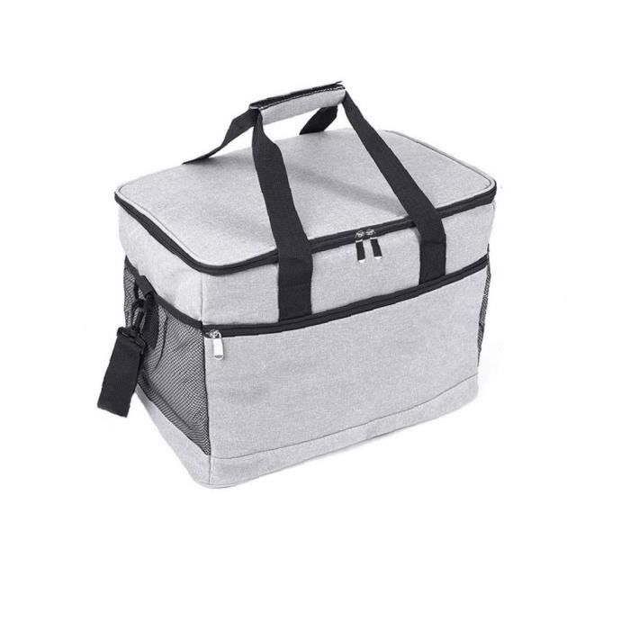 Panier Pique-nique Isotherme Pliable - 42x23cm - Rouge - Sac Repas Bureau Ou Outdoor