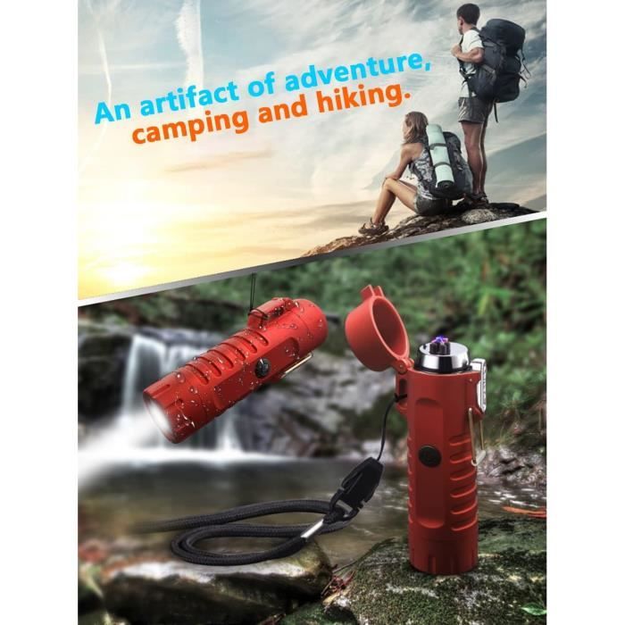 Briquet Tempête Étanche Led Rechargeable Usb C Bougie Extérieur[m408